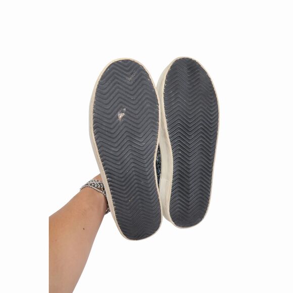 Golden Goose Glitter Suede Hi Star Lace Up Low Top Sneaker Silver Size 39 - Picture 7 of 10